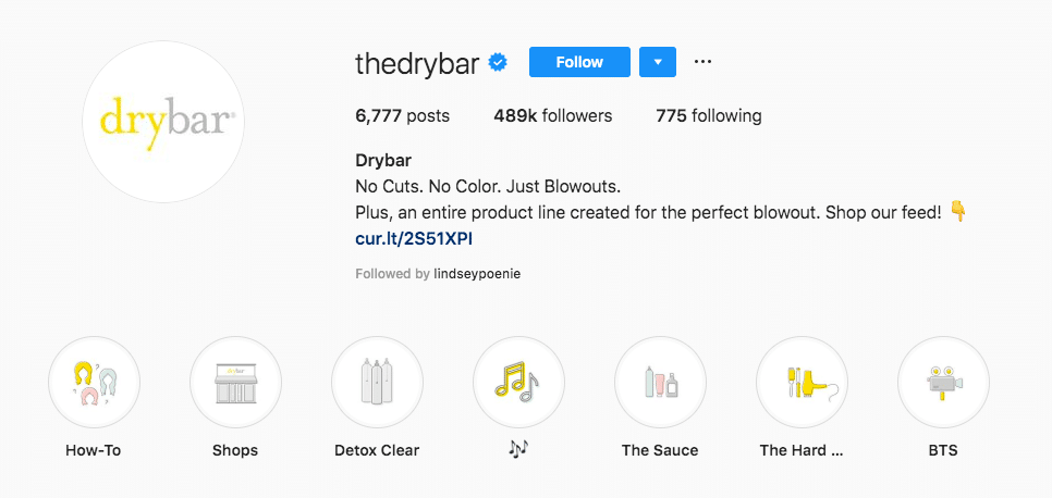 Drybar's Instagram page.