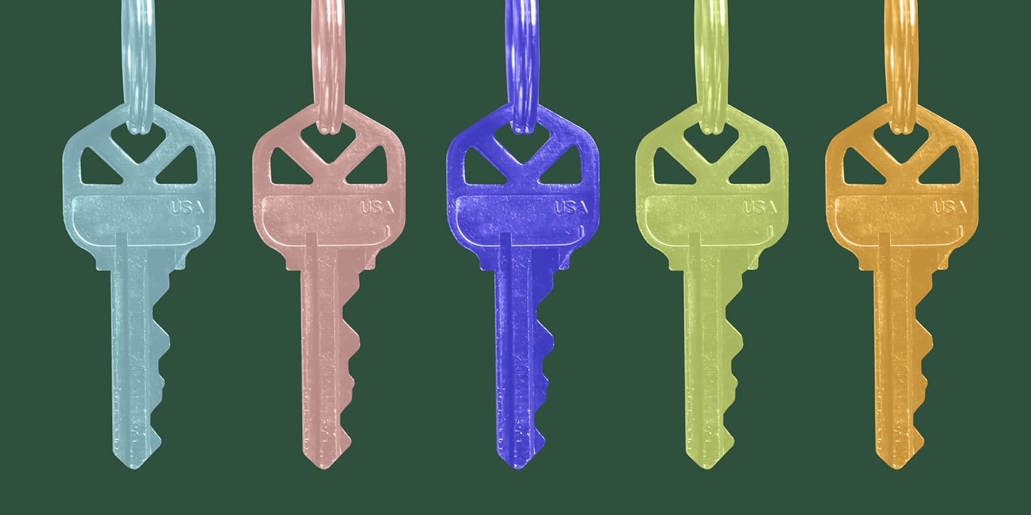 set of colorful keys representing multiple accounts