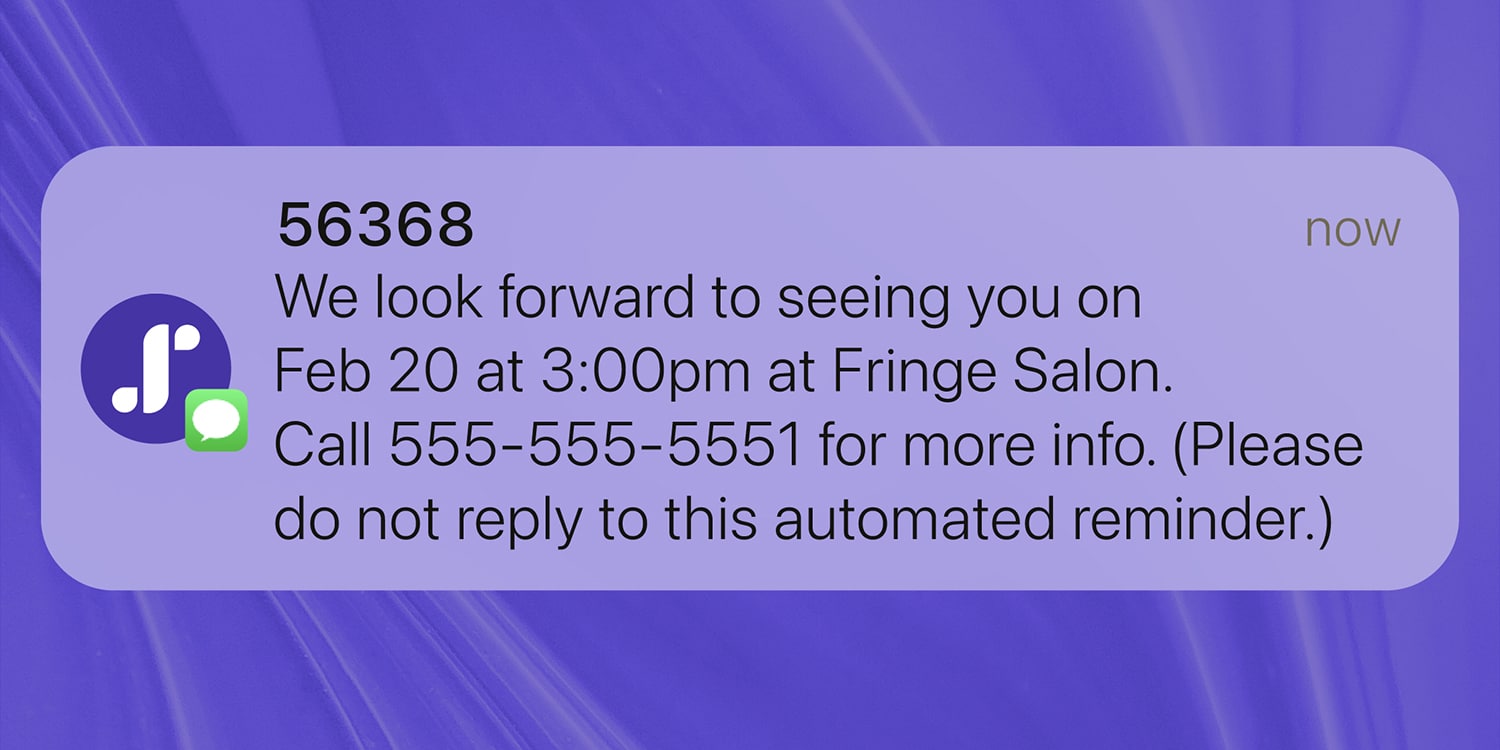 Appointment text reminder