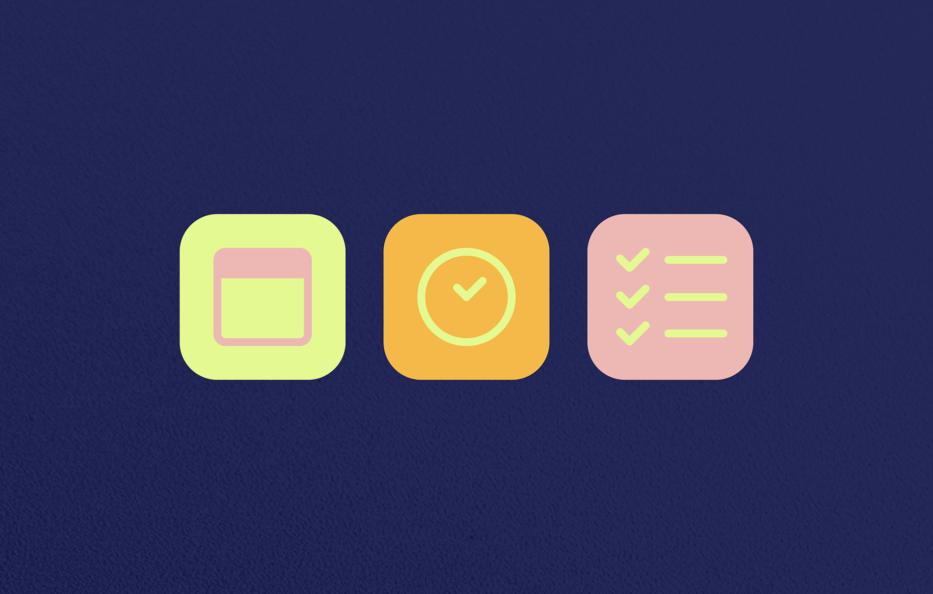 Three scheduling app icons