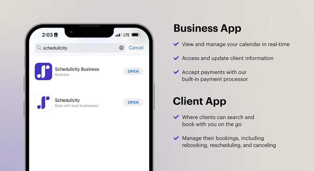 Schedulicity business app details.