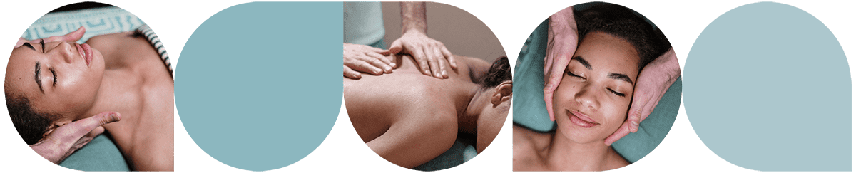 A person performing massage therapy on a client